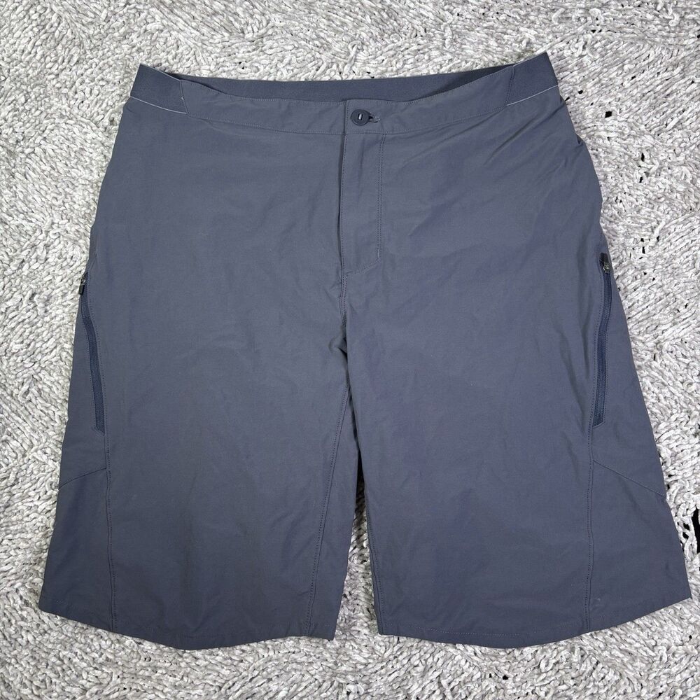 Patagonia Landfarer Bike Shorts Mens 38 Navy Blue Zip Pockets Activewear Cycling